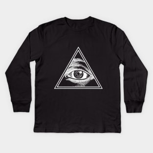 All Seeing Eye Of God Third Eye Kids Long Sleeve T-Shirt